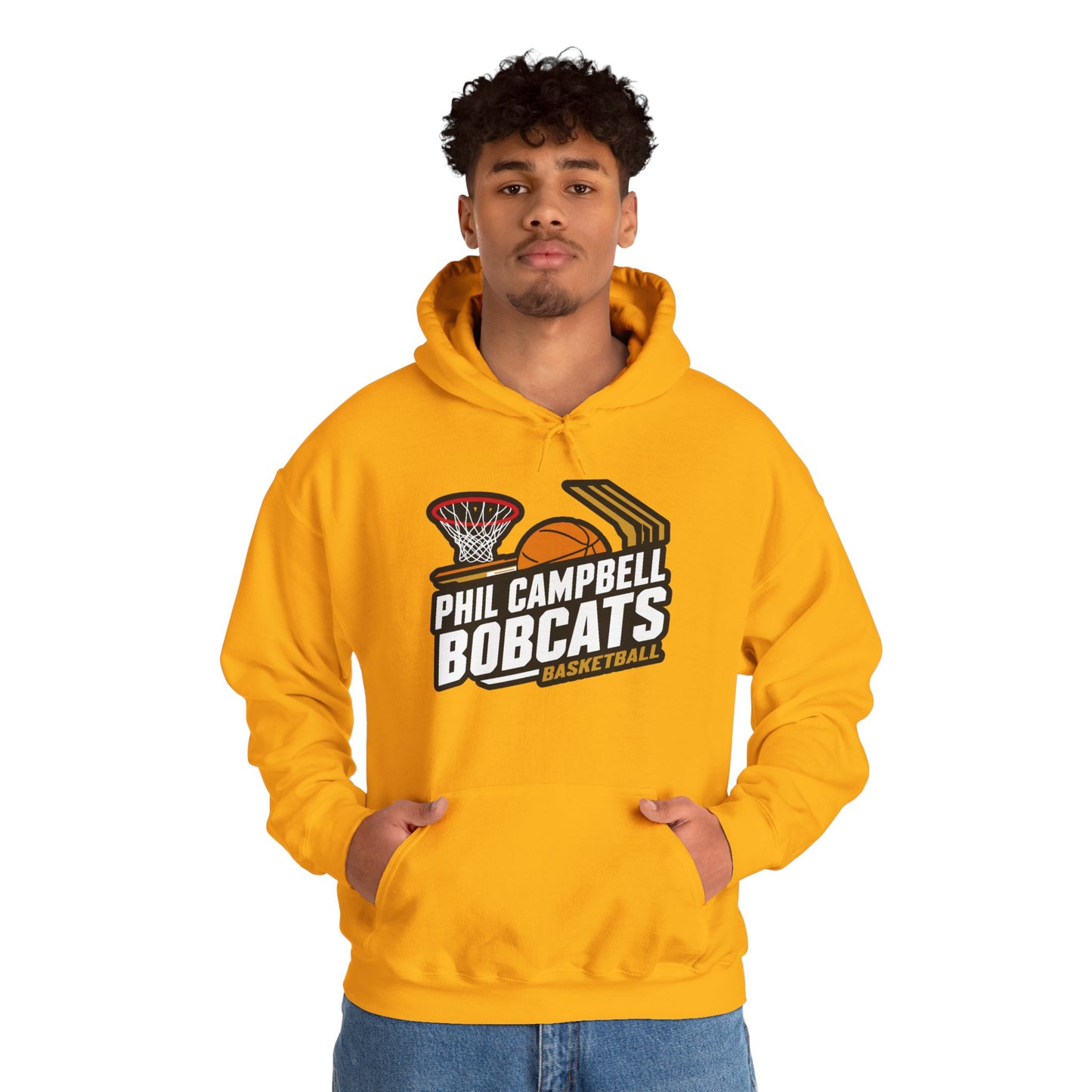 Adult Hoodie Sweatshirt \ Phil Campbell Bobcats Basketball \ PCBBK1