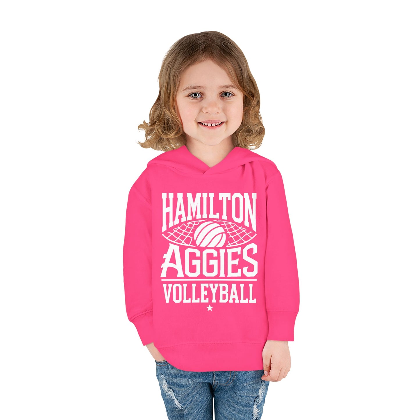 Toddler Hoodie Sweatshirt \ Hamilton Aggies Volleyball \ HAV2