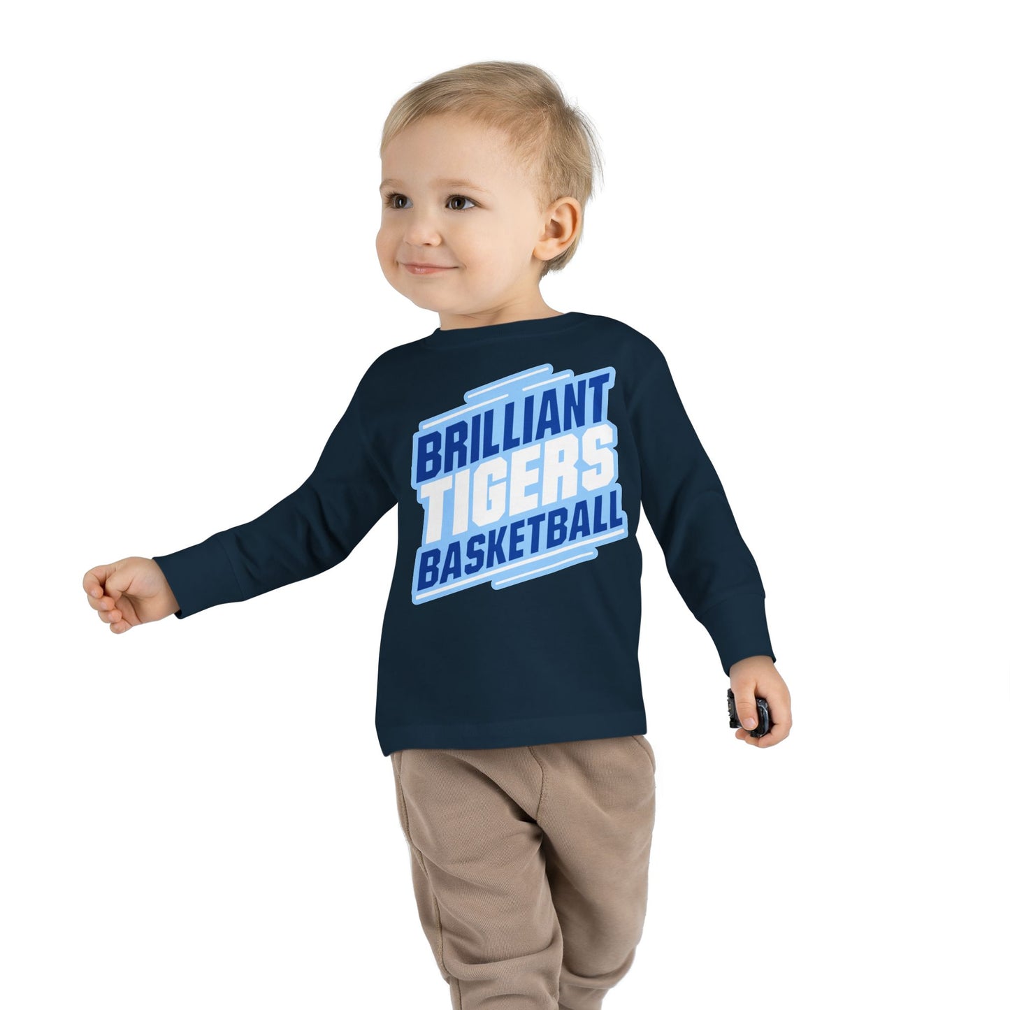 Toddler Long Sleeve Tee \ Brilliant Tigers Basketball \ BTBK2