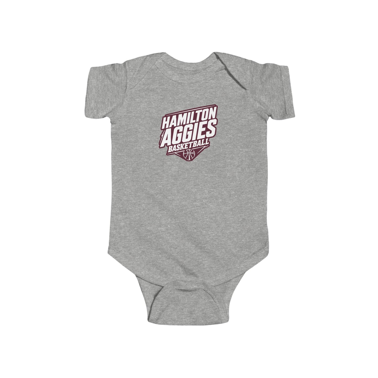 Short Sleeve Baby Bodysuit \ Hamilton Aggies Basketball \ HABK2