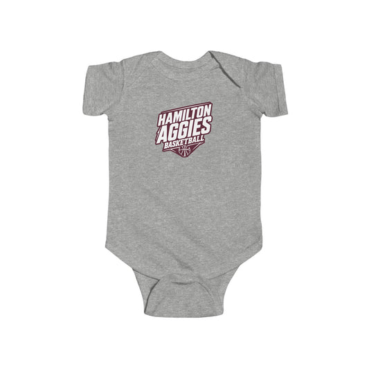 Short Sleeve Baby Bodysuit \ Hamilton Aggies Basketball \ HABK2