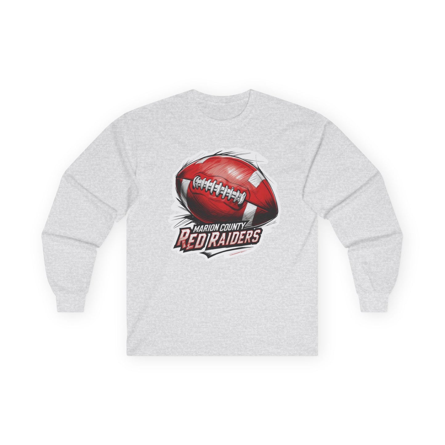 Adult Long Sleeve Tee \ Marion County Red Raiders Football \ MCF1