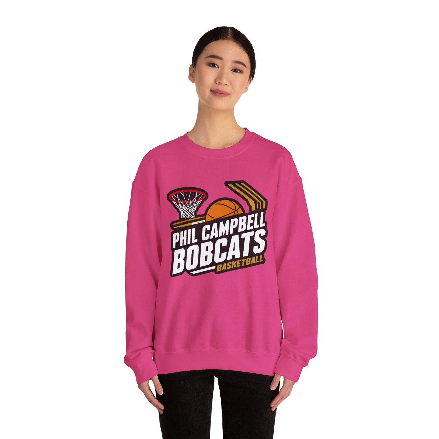 Adult Crewneck Sweatshirt \ Phil Campbell Bobcats Basketball \ PCBBK1