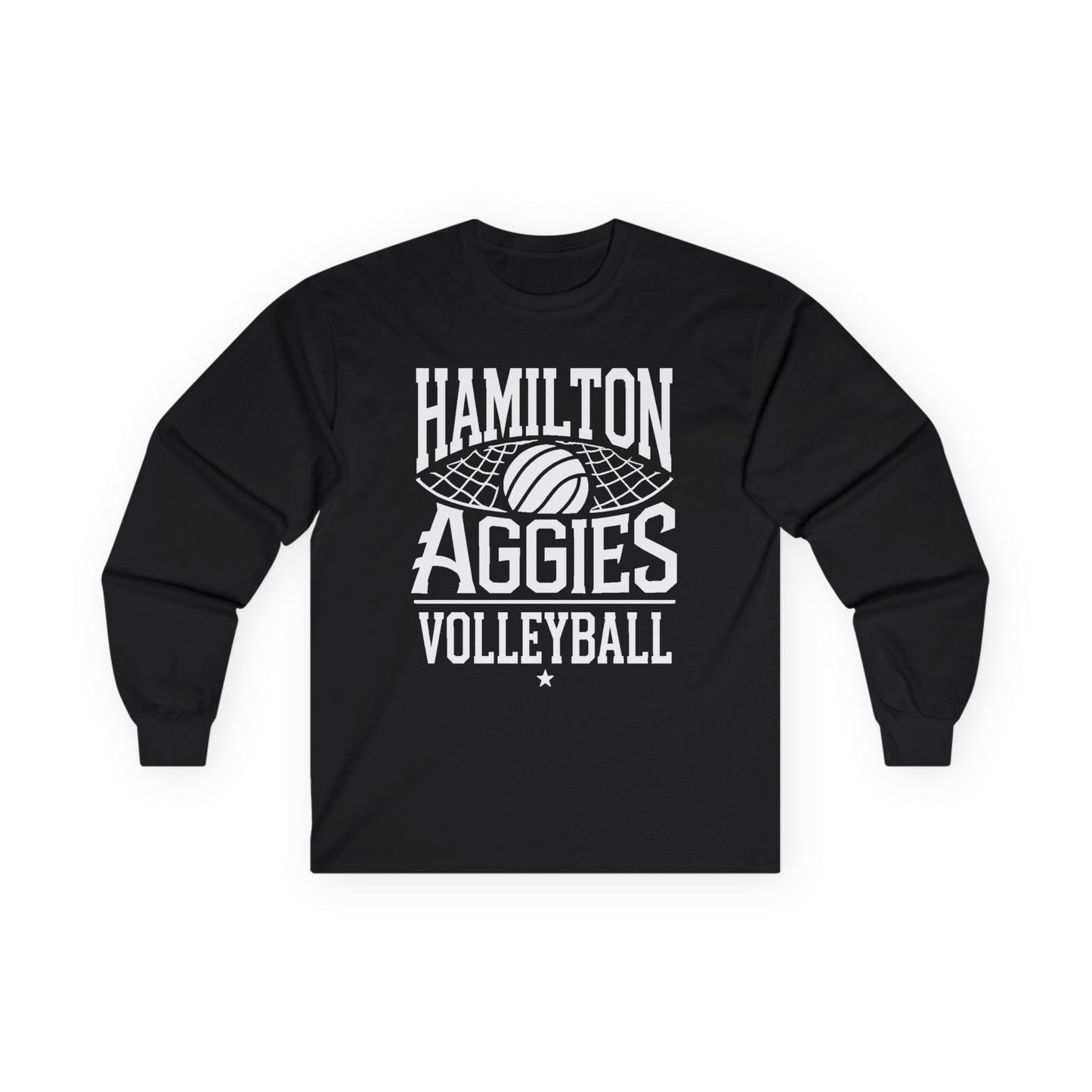 Adult Long Sleeve Tee \ Hamilton Aggies Volleyball \ HAV2