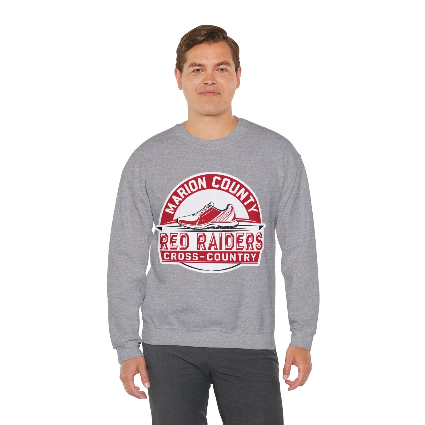 Adult Crewneck Sweatshirt \ Marion County Red Raiders Cross-Country \ MCCC1