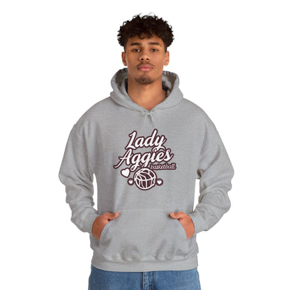 Adult Hoodie Sweatshirt \ Hamilton Aggies Basketball \ HABBG2