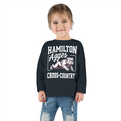 Toddler Long Sleeve Tee \ Hamilton Aggies Cross-Country \ HCC2