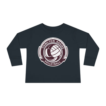 Toddler Long Sleeve Tee \ Hamilton Aggies Volleyball \ HAV1