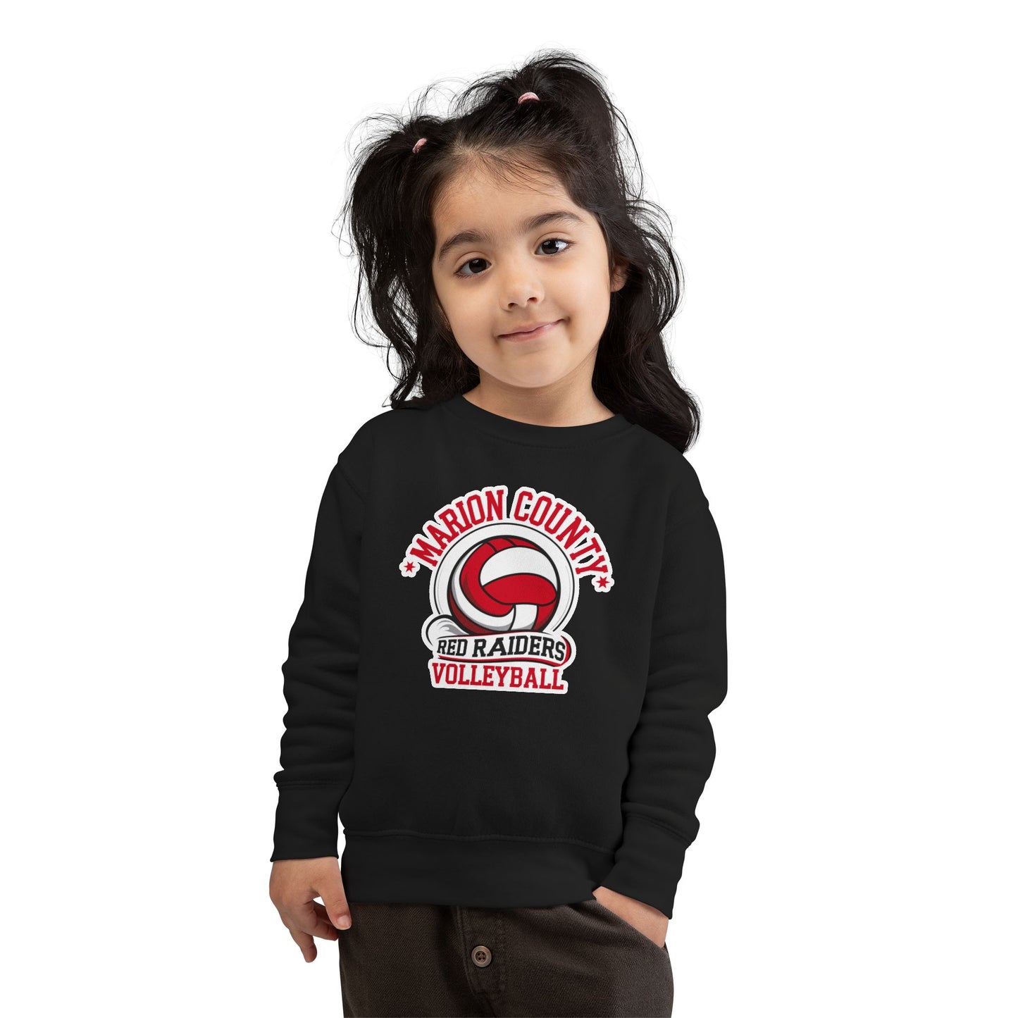 Toddler Crewneck Sweatshirt \ Marion County Red Raiders Volleyball \ MCV1