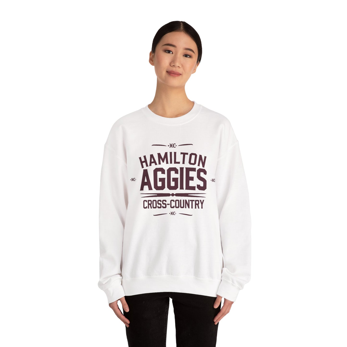 Adult Crewneck Sweatshirt \ Hamilton Aggies Cross-Country \ HCC1