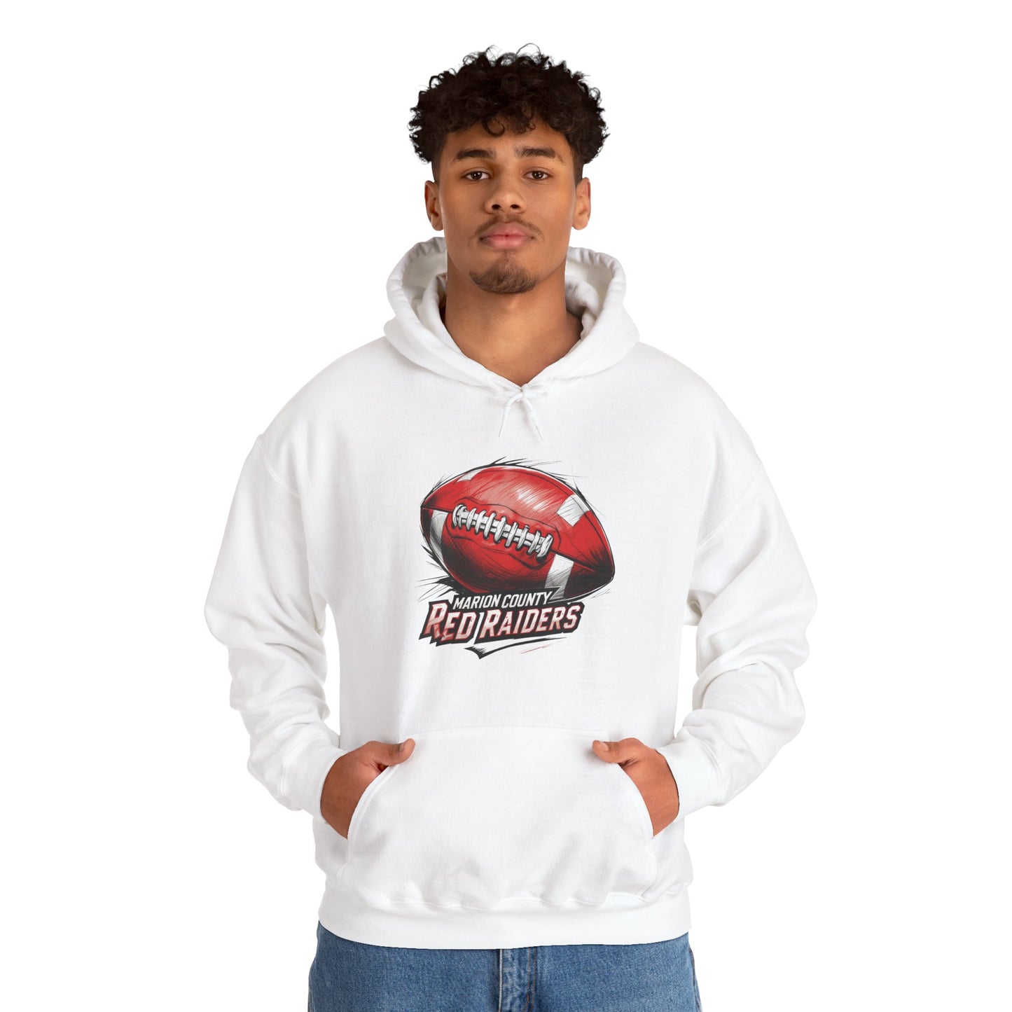 Adult Hoodie Sweatshirt \ Marion County Red Raiders Football \ MCF1