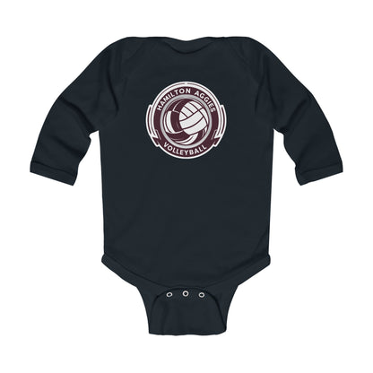 Long Sleeve Baby Bodysuit \ Hamilton Aggies Volleyball \ HAV1