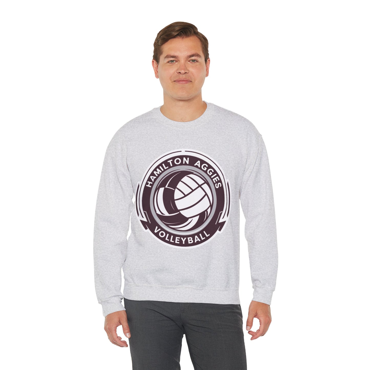 Adult Crewneck Sweatshirt \ Hamilton Aggies Volleyball \ HAV1