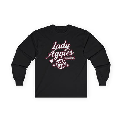 Adult Long Sleeve Tee \ Hamilton Aggies Basketball \ HABBG2