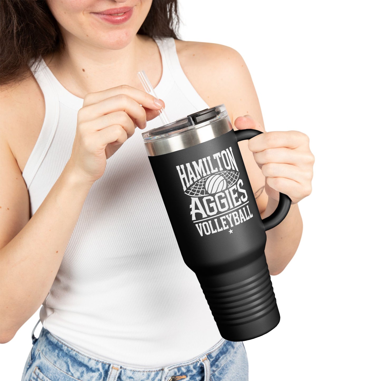 40oz Insulated Tumbler \ Hamilton Aggies Volleyball \ HAV2