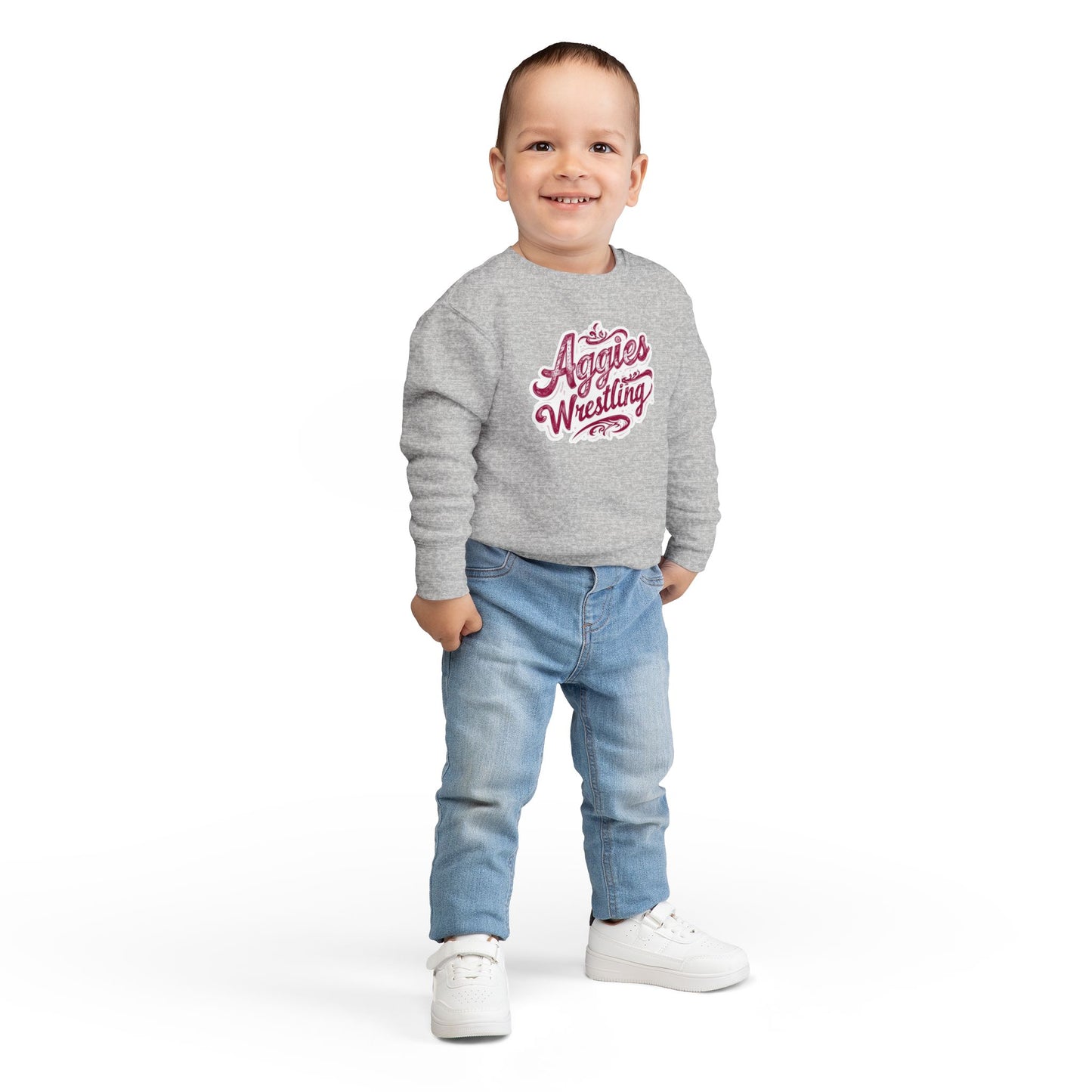 Toddler Crewneck Sweatshirt \ Hamilton Aggies Wrestling \ HAWG2