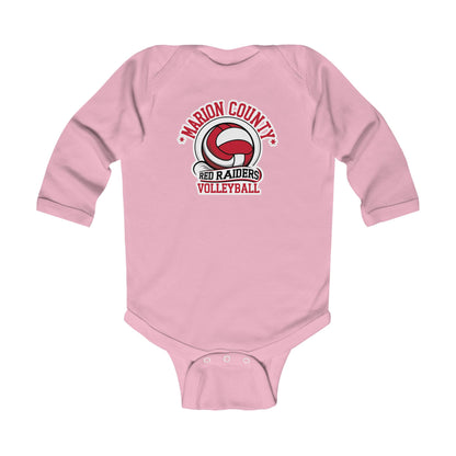 Long Sleeve Baby Bodysuit \ Marion County Red Raiders Volleyball \ MCV1