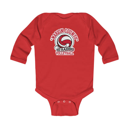 Long Sleeve Baby Bodysuit \ Marion County Red Raiders Volleyball \ MCV1