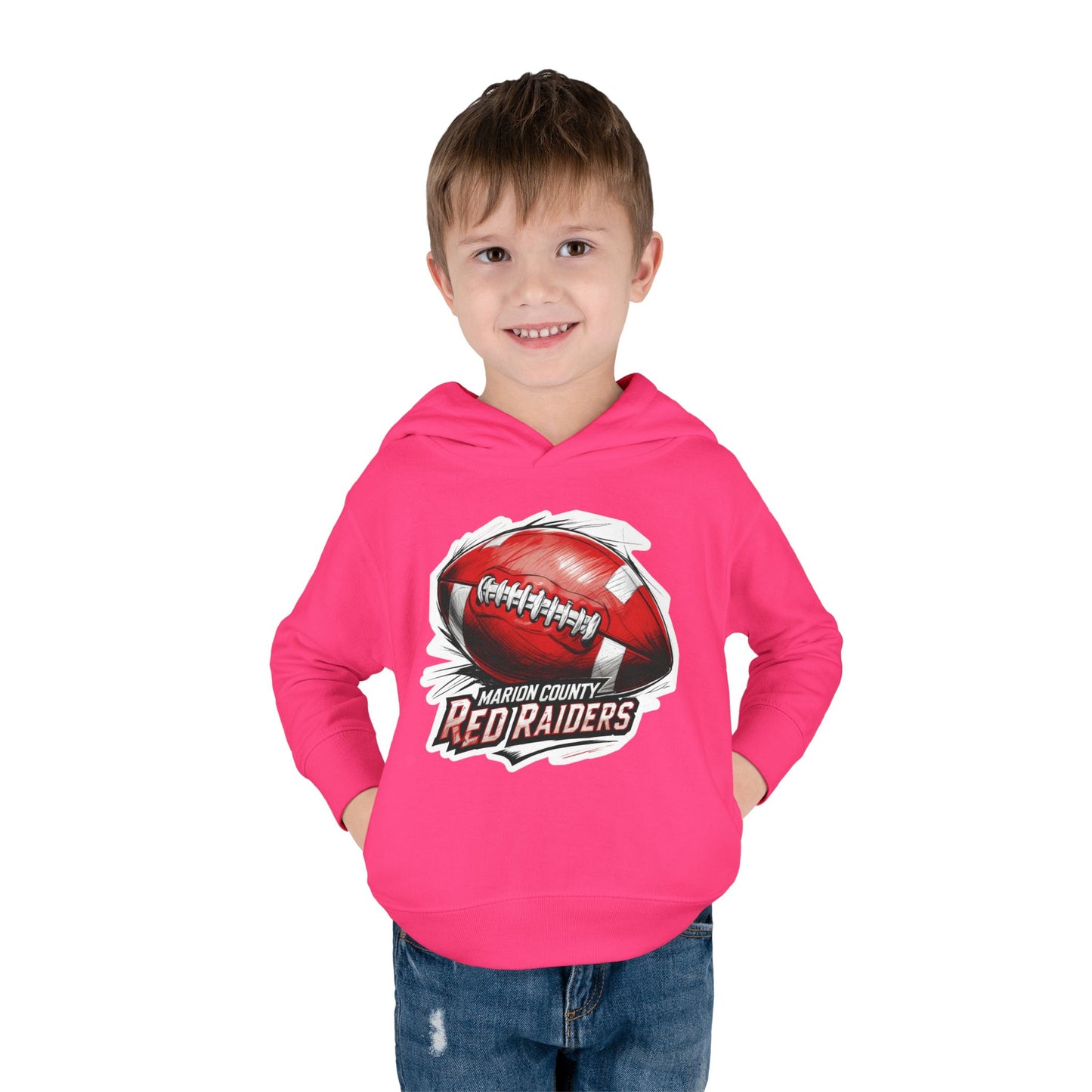 Toddler  Hoodie Sweatshirt \ Marion County Red Raiders Football \ MCF1