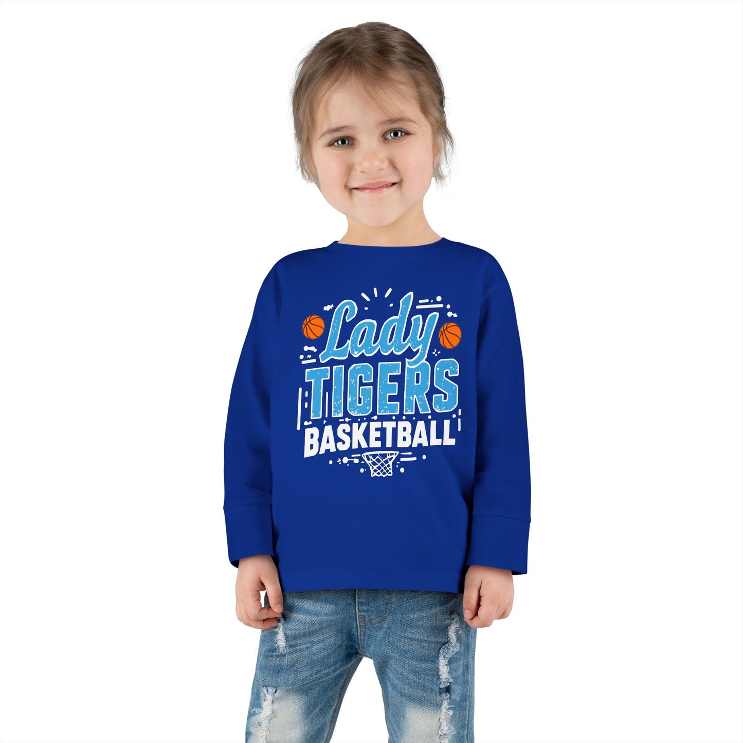 Toddler Long Sleeve Tee \ Brilliant Tigers Basketball \ BTBKG1