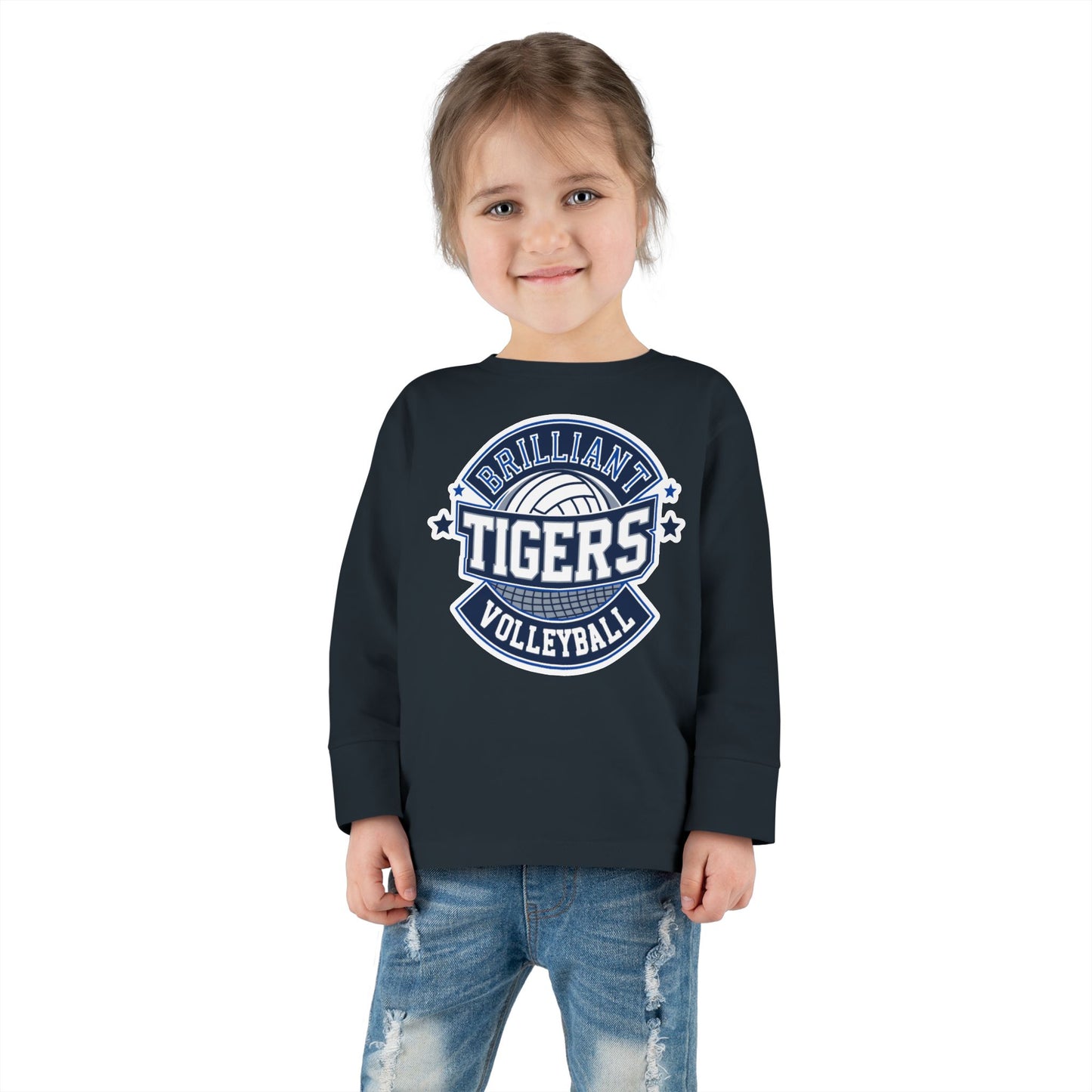 Toddler Long Sleeve Tee \ Brilliant Tigers Volleyball \ BTV1